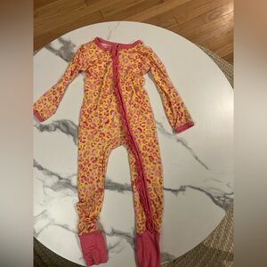 Birdie Bean Pink and Yellow Leopard Print Kids One Piece